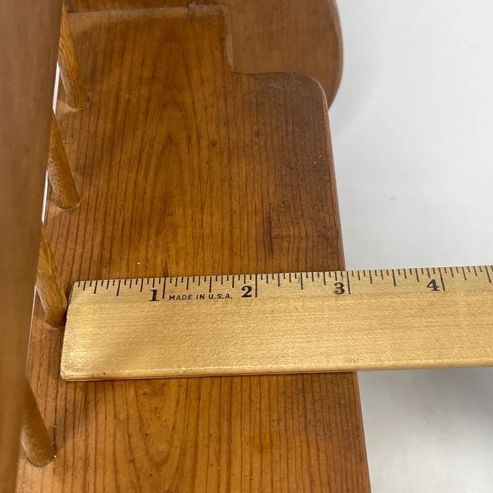 Vintage Wood Wall Shelf Spindle Rail Farmhouse Brown 11x11 Small Rack